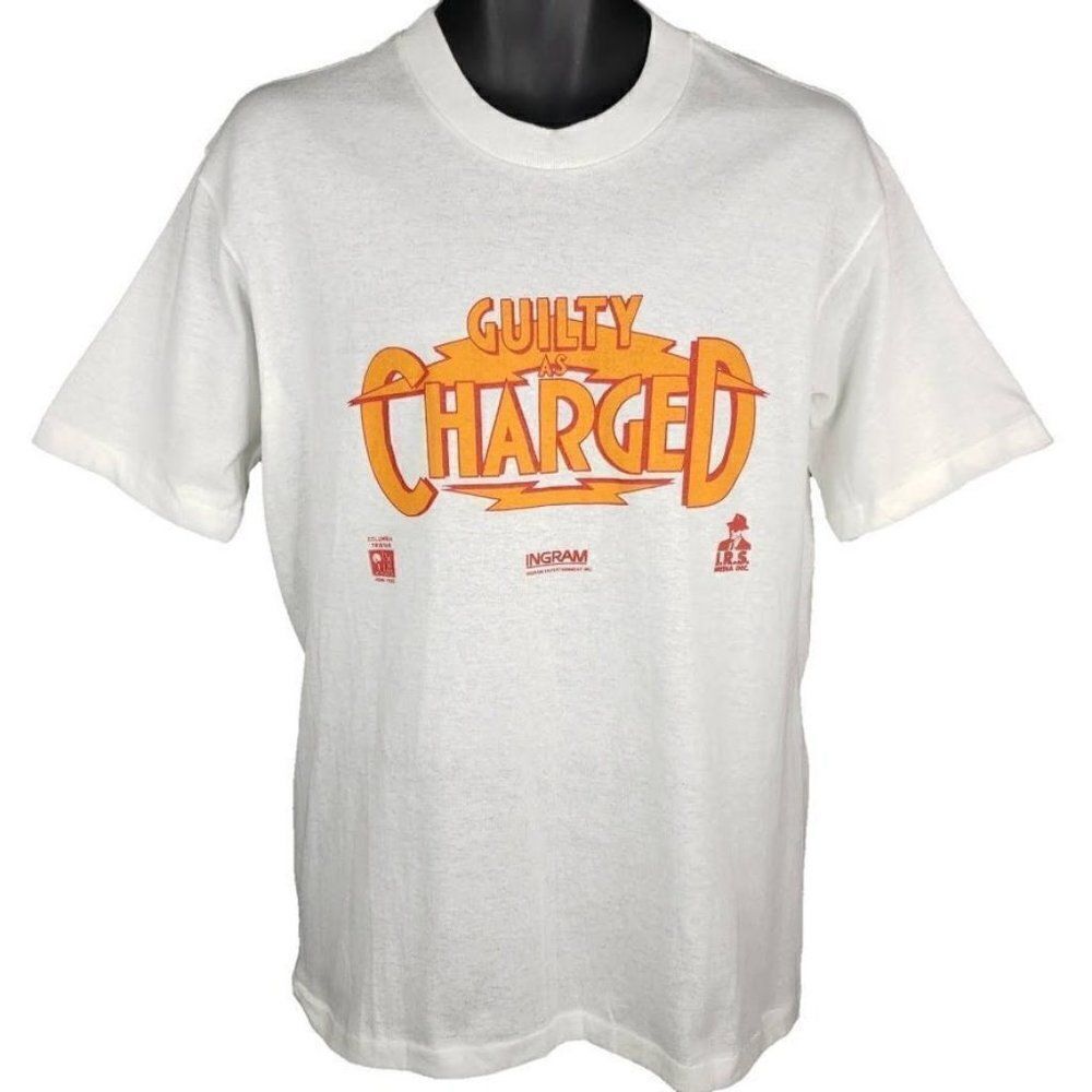 Guilty As Charged T Shirt Vintage 90s 1991 Crime Comedy Movie Promo 50/50
